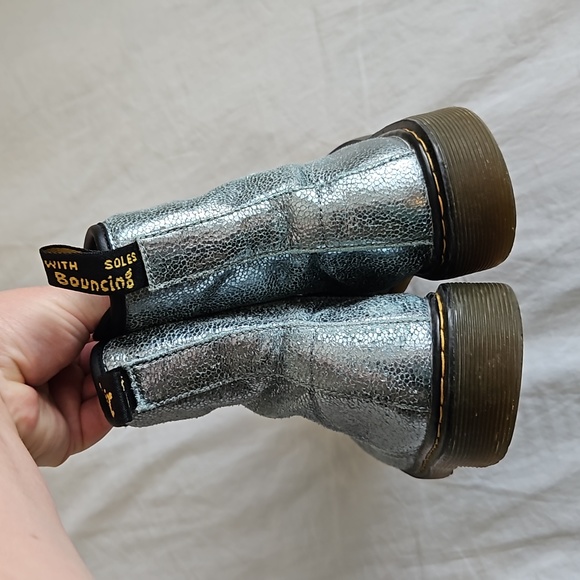 Dr Martens 1460 Blue Silver Glitter 8 Eyelet size UK 5/ US 7 - Picture 4 of 8